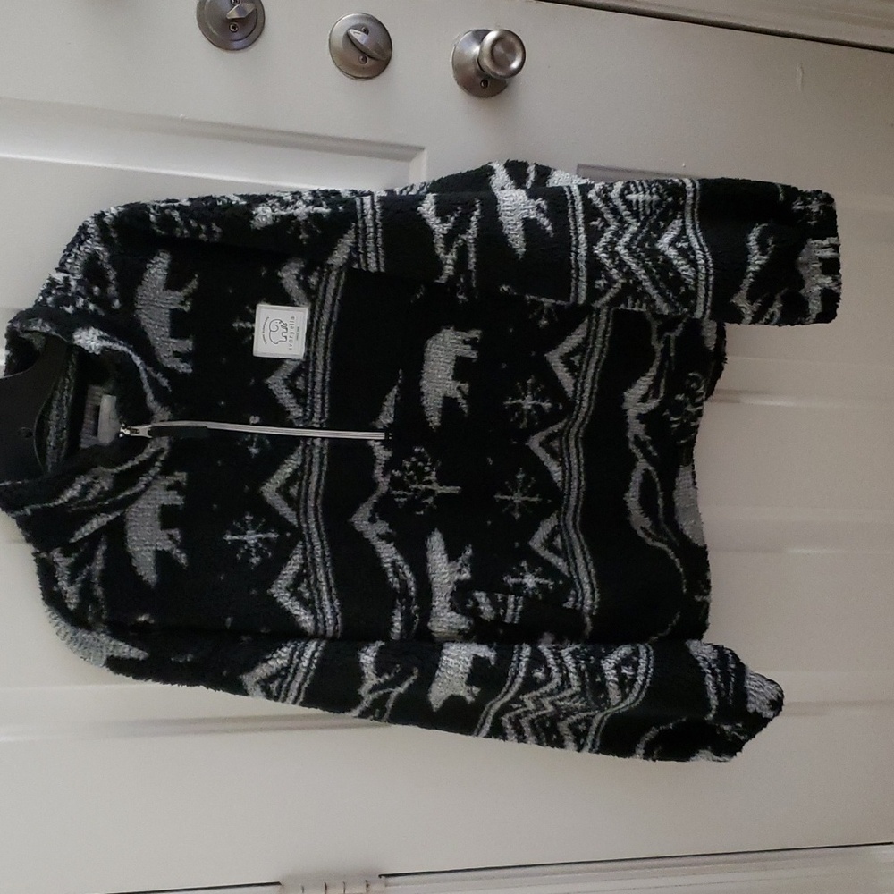 Ivory Ella Fleece Pullover 3/4 Zip size XL